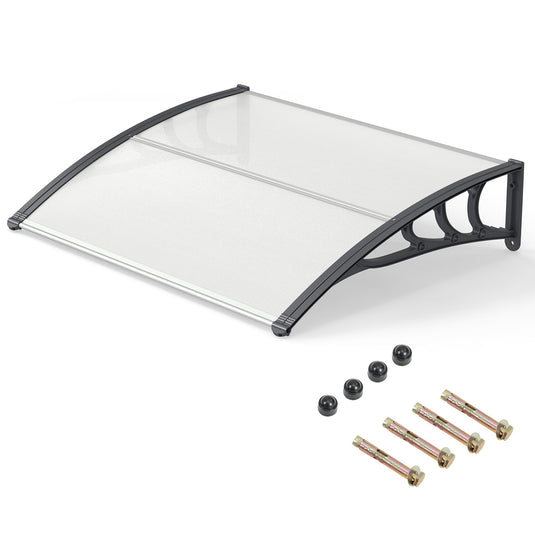 Goplus 39” x 30” Window Door Awning with Rain Snow Sunlight & UV Protection for Door Entrance
