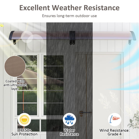 Goplus 39” x 30” Window Door Awning with Rain Snow Sunlight & UV Protection for Door Entrance