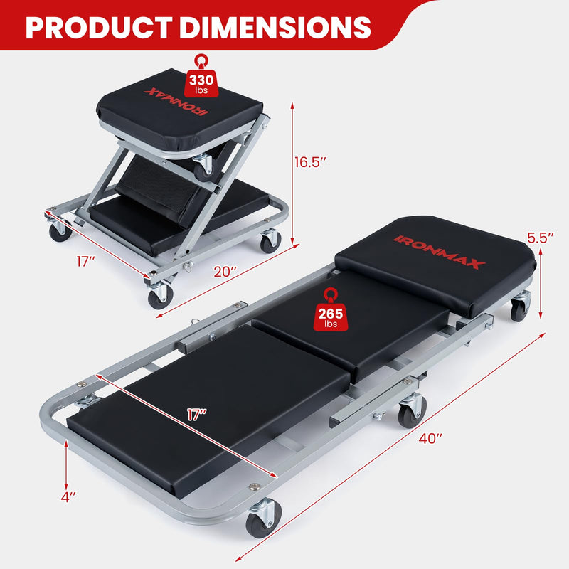 Load image into Gallery viewer, Goplus 36/40 Inch 330LBS Foldable Mechanic Creeper with 6 Swivel Wheels
