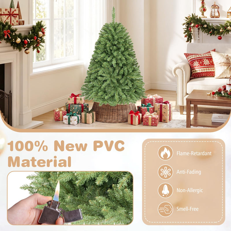 Load image into Gallery viewer, Goplus Artificial Christmas Tree | Unlit Hinged Full Xmas Tree with Folding Metal Stand
