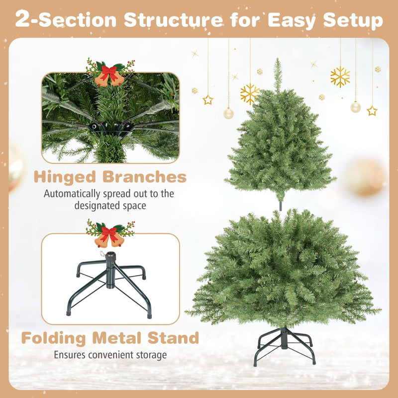Load image into Gallery viewer, Goplus Artificial Christmas Tree | Unlit Hinged Full Xmas Tree with Folding Metal Stand
