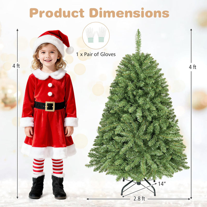 Load image into Gallery viewer, Goplus Artificial Christmas Tree | Unlit Hinged Full Xmas Tree with Folding Metal Stand

