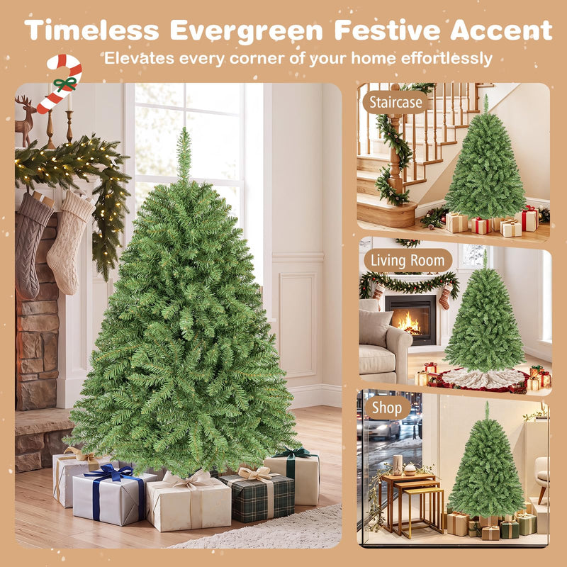 Load image into Gallery viewer, Goplus Artificial Christmas Tree | Unlit Hinged Full Xmas Tree with Folding Metal Stand
