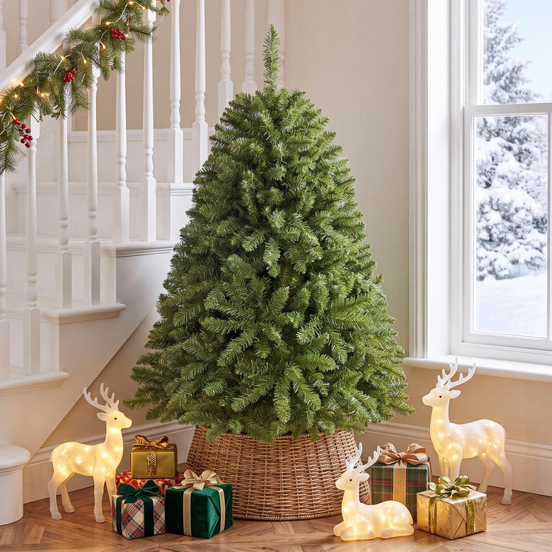 Load image into Gallery viewer, Goplus Artificial Christmas Tree | Unlit Hinged Full Xmas Tree with Folding Metal Stand
