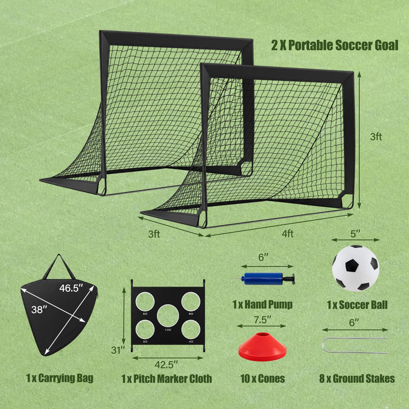 Load image into Gallery viewer, Goplus Portable Soccer Goals for Backyard Set of 2 for Outdoor Sports
