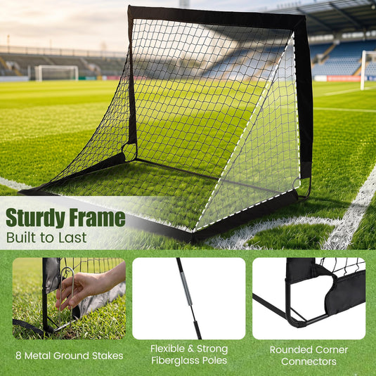 Goplus Portable Soccer Goals for Backyard Set of 2 for Outdoor Sports