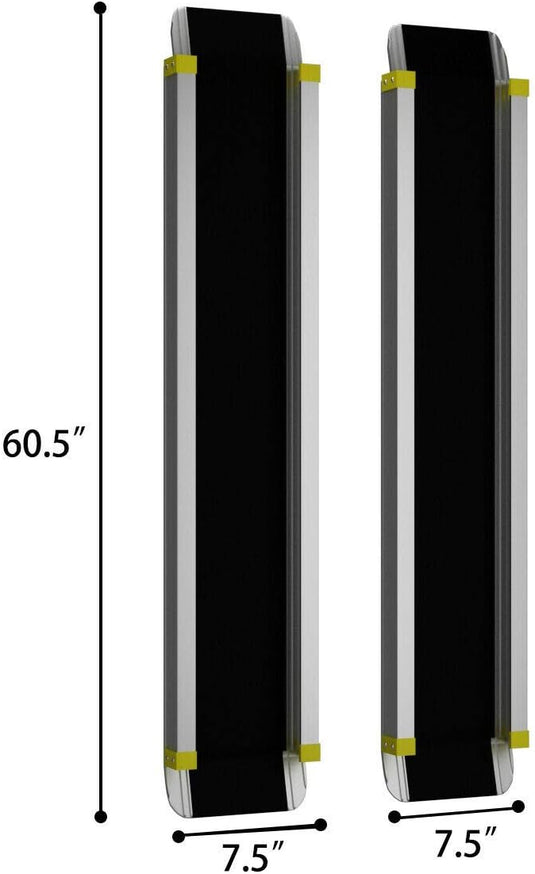 Goplus Adjustable Portable Aluminum Ramps with Non-Skid Surface for Home Steps