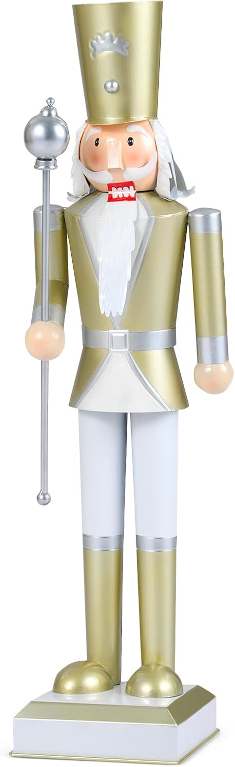 Goplus 32.5 Inch Christmas Nutcracker with High Hat and Beautiful Scepter