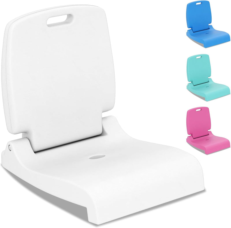 Load image into Gallery viewer, Goplus Foldable Portable Flip Seat with Back Support &amp; 2 Handles for Edge of Pool

