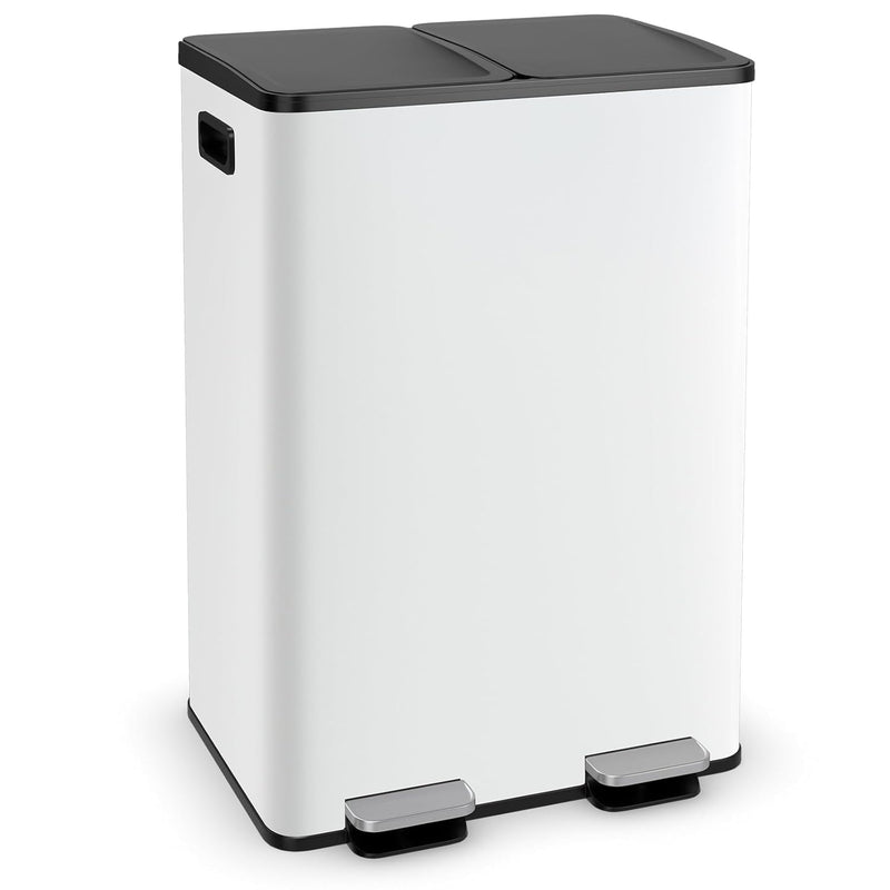 Load image into Gallery viewer, Goplus 16 Gallon/ (2x30L) Stainless Steel Trash Can, Kitchen Trash Bin
