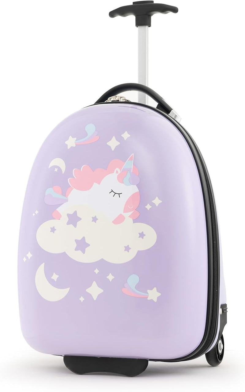 Load image into Gallery viewer, Goplus Kids Luggage, 16&quot; Carry on Cuitcase with LED Wheels, Waterproof Hard Shell, Lightweight Rolling Luggage for Travel
