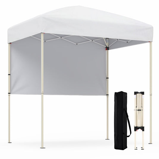 Goplus 6 x 4 FT Pop Up Canopy UPF50+ Easy Setup Tent w/ 1 Half Sidewall