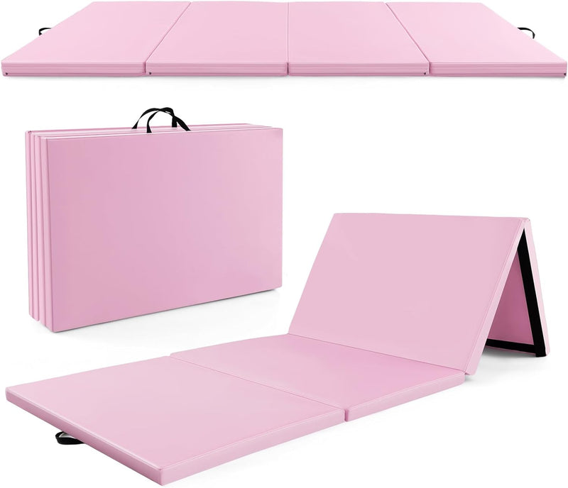 Load image into Gallery viewer, Goplus Folding Gymnastics Mat, 10’ x 4’ x 2’’ Thick Tumbling Mats with PU Leather, Hook &amp; Loop Fasteners
