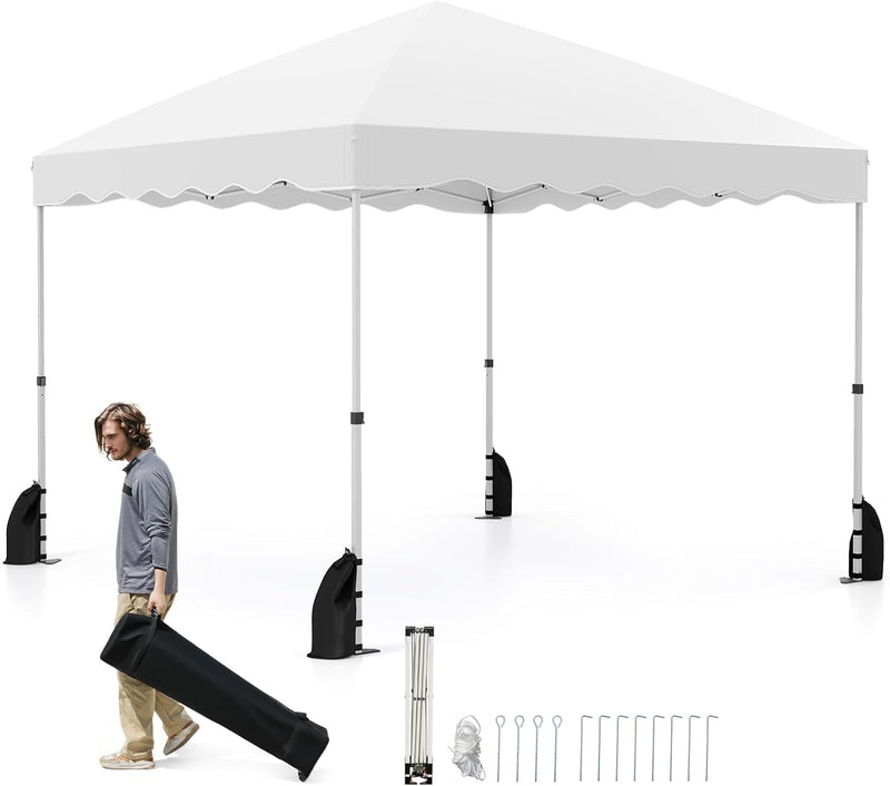 Load image into Gallery viewer, Goplus 10 X 10 FT Pop up Canopy Tent with Wheeled Bag
