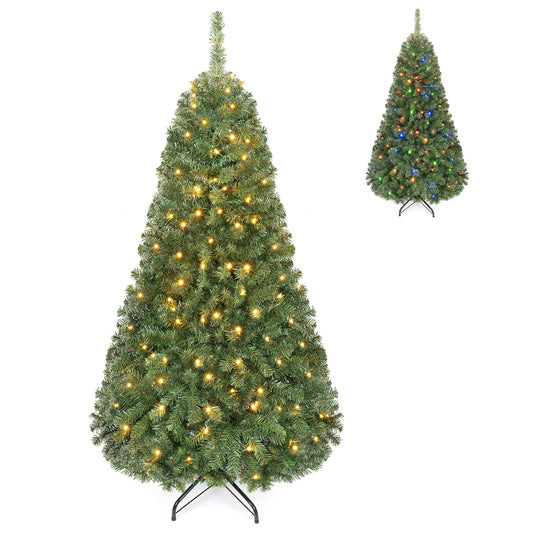 Goplus 5FT Artificial Christmas Tree  | Full Xmas Tree w/600 Branch Tips and 2 Lighting Colors