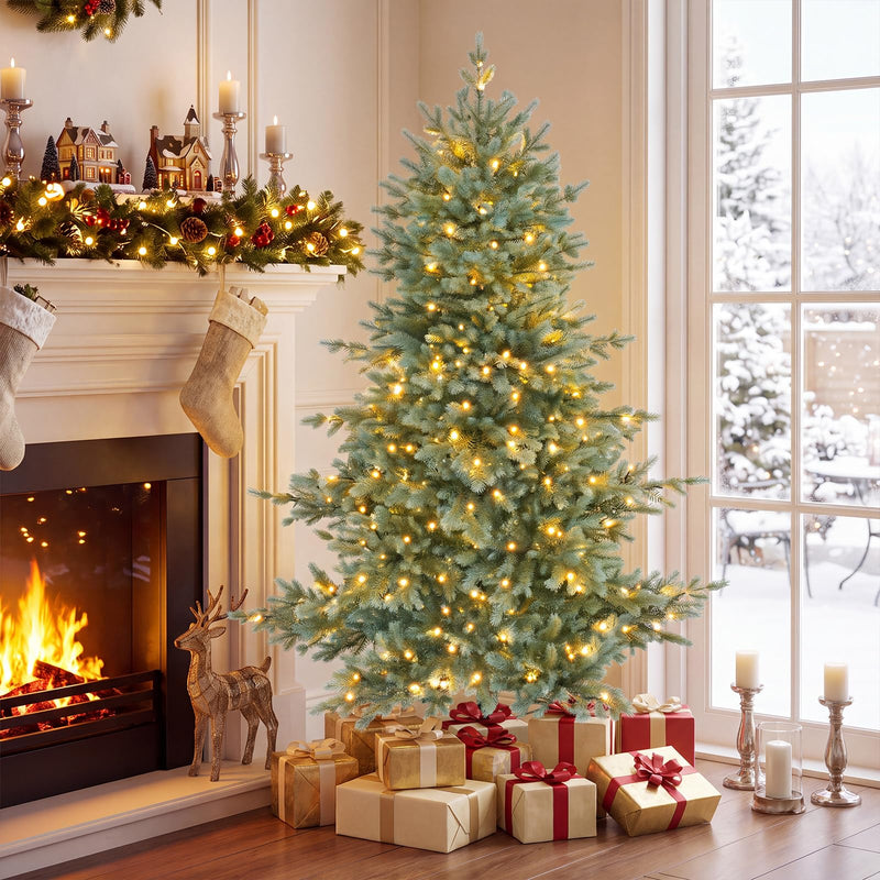 Load image into Gallery viewer, Goplus 5ft/6ft/7ft/8ft Pre-Lit Aspen Christmas Tree Holiday Decoration Tree for Home
