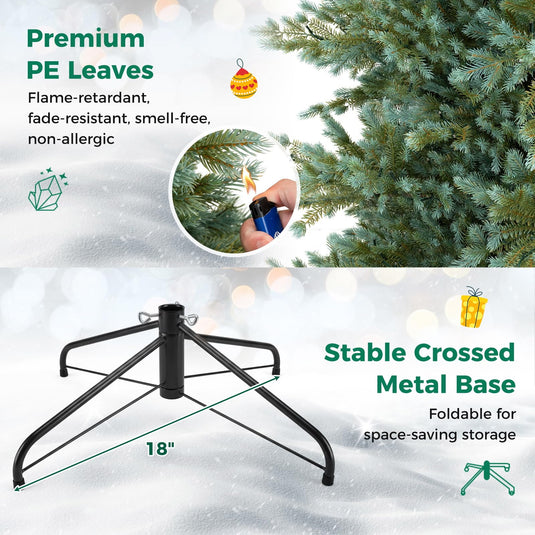 Goplus 5ft/6ft/7ft/8ft Pre-Lit Aspen Christmas Tree Holiday Decoration Tree for Home