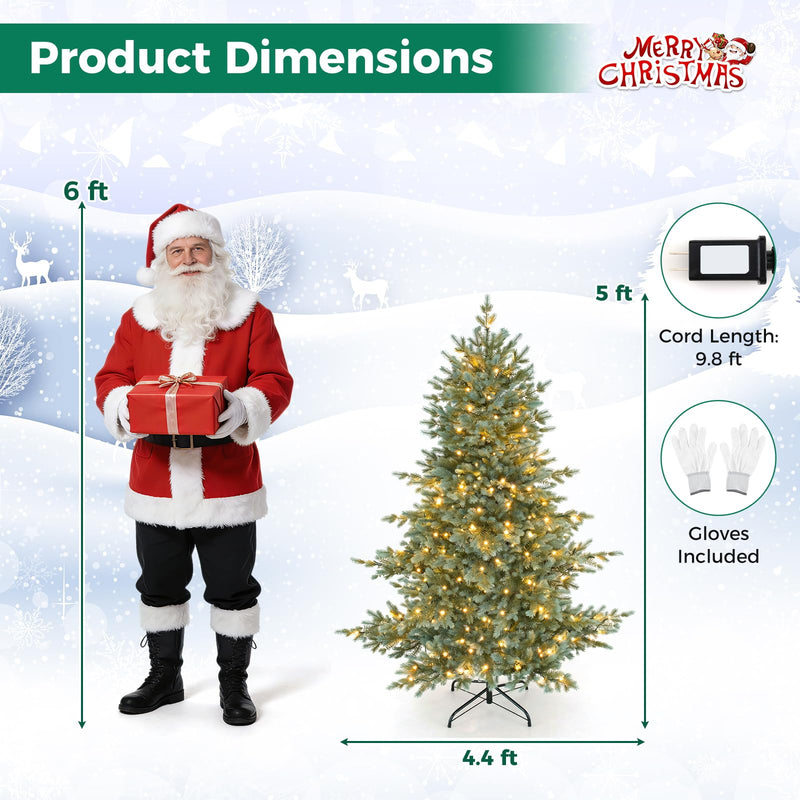 Load image into Gallery viewer, Goplus 5ft/6ft/7ft/8ft Pre-Lit Aspen Christmas Tree Holiday Decoration Tree for Home
