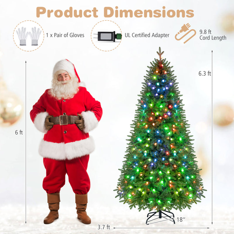 Load image into Gallery viewer, Goplus 6.3 FT Smart Pre-Lit Christmas Tree with 230 Pre-Lit RGB LED Lights
