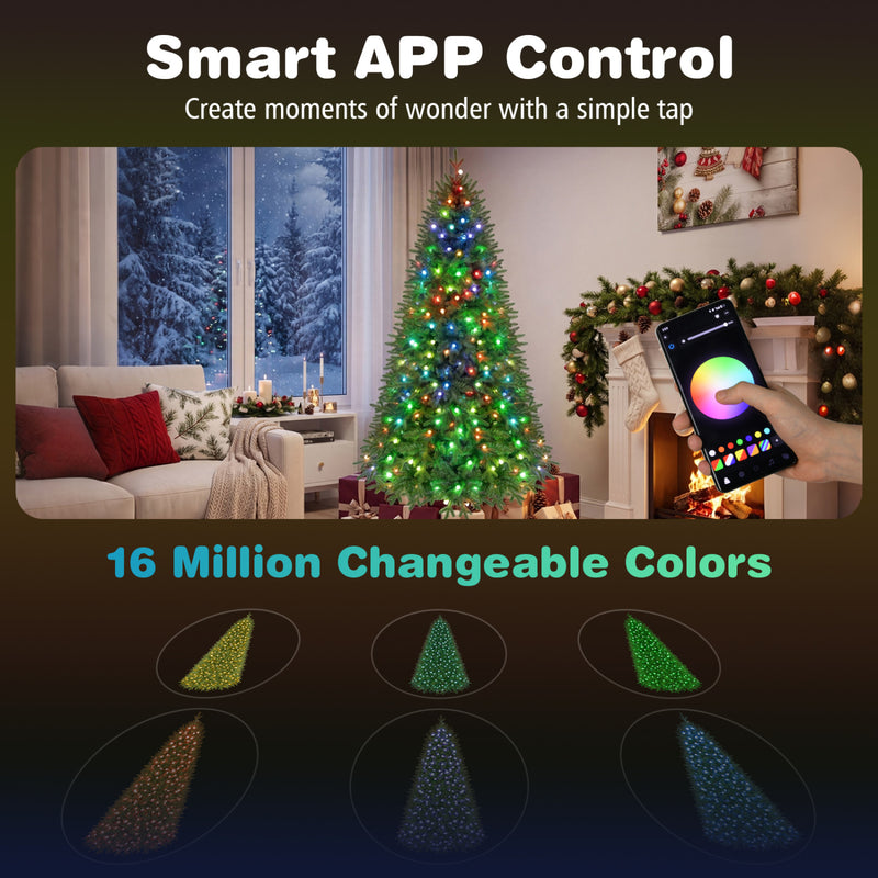 Load image into Gallery viewer, Goplus 6.3 FT Smart Pre-Lit Christmas Tree with 230 Pre-Lit RGB LED Lights

