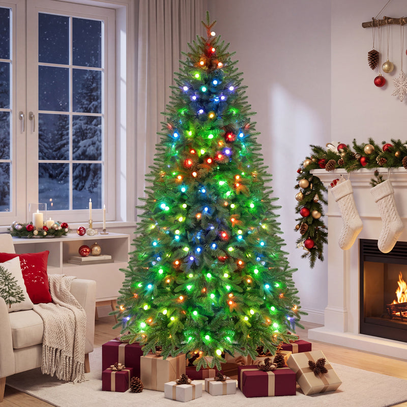 Load image into Gallery viewer, Goplus 6.3 FT Smart Pre-Lit Christmas Tree with 230 Pre-Lit RGB LED Lights
