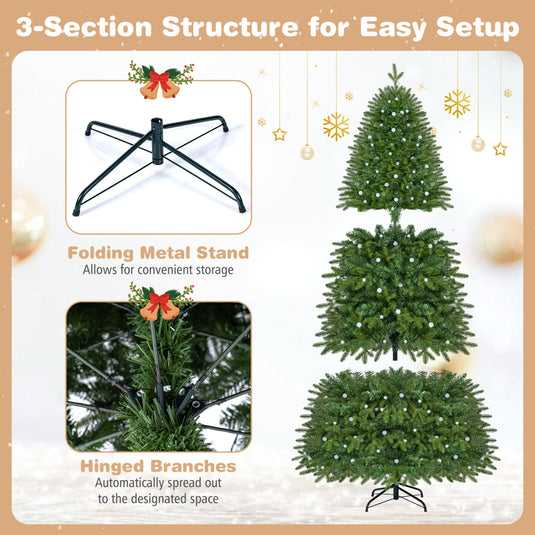Goplus 6.3 FT Smart Pre-Lit Christmas Tree with 230 Pre-Lit RGB LED Lights