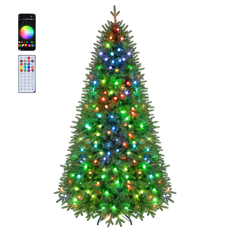 Load image into Gallery viewer, Goplus 6.3 FT Smart Pre-Lit Christmas Tree with 230 Pre-Lit RGB LED Lights
