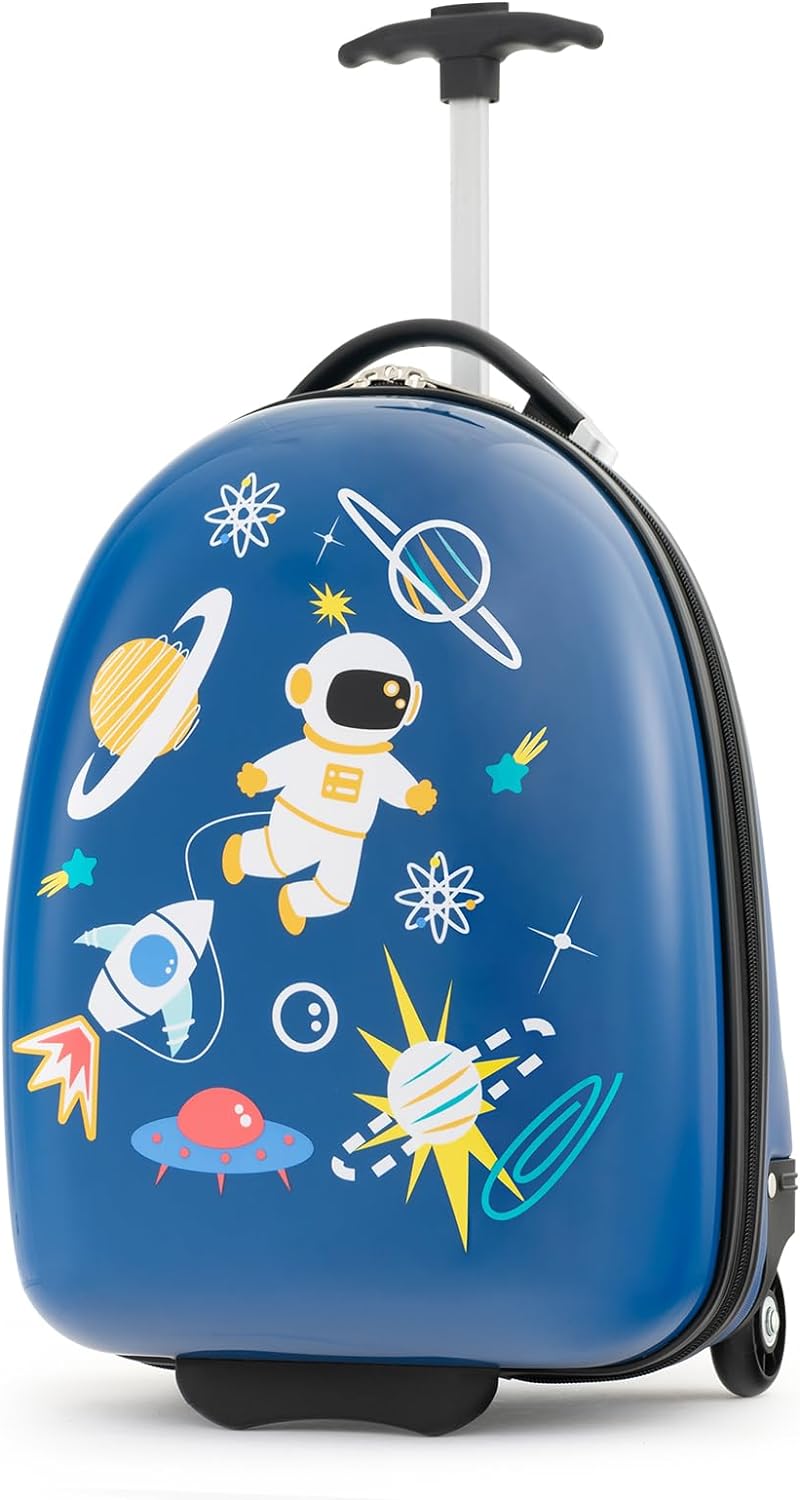 Load image into Gallery viewer, Goplus Kids Luggage, 16&quot; Carry on Cuitcase with LED Wheels, Waterproof Hard Shell, Lightweight Rolling Luggage for Travel

