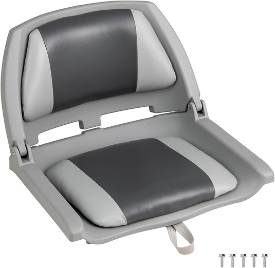 Goplus Molded Low Back Fishing Boat Chairs Marine-Grade PVC Cushion Pad