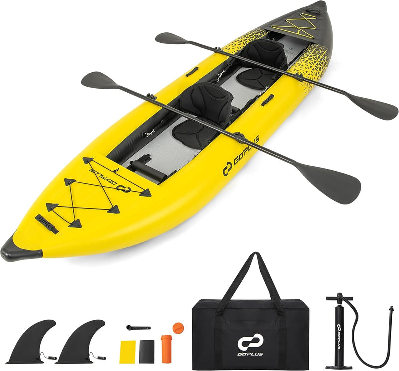Load image into Gallery viewer, Goplus 12.5 ft Inflatable Tandem Kayak | 1-2 Person Canoe | 507 lbs Capacity | Includes All Accessories &amp; Carry Bag
