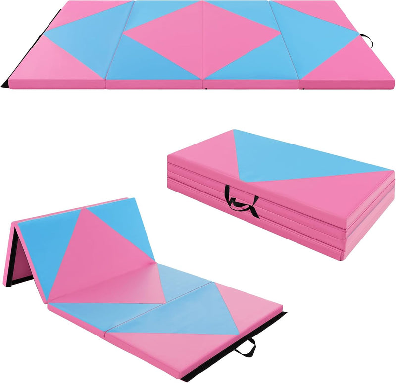 Load image into Gallery viewer, Goplus 8&#39; x 4&#39; x 2&quot; Folding Tumbling Mat with Carry Handles Hook &amp; Loop Fasteners
