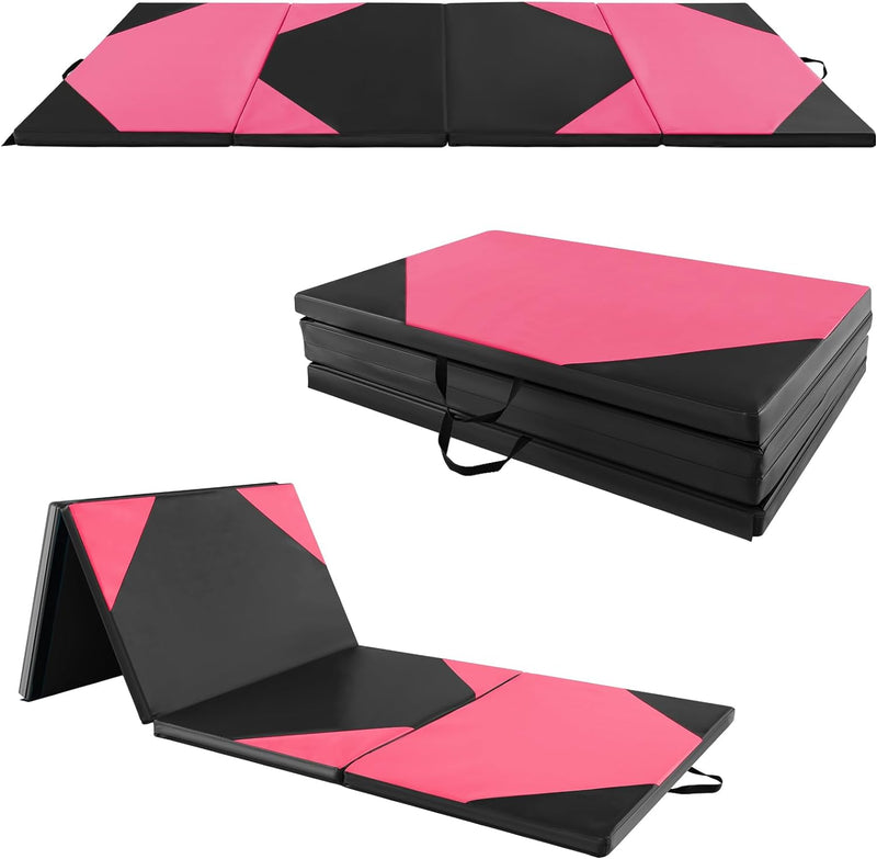 Load image into Gallery viewer, Goplus Folding Gymnastics Mat, 10’ x 4’ x 2’’ Thick Tumbling Mats with PU Leather, Hook &amp; Loop Fasteners
