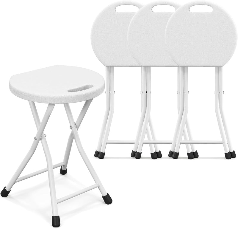Load image into Gallery viewer, Goplus Folding Stool Collapsible Round Stool with Handle for Fishing Hiking Gardening BBQ
