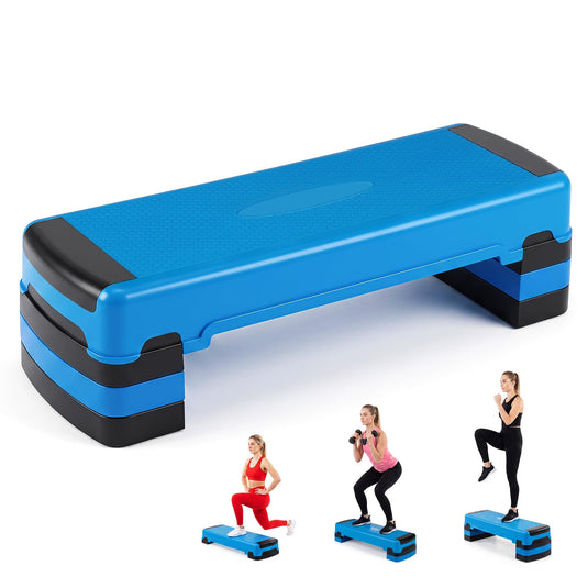 Goplus 35.5" Aerobic Step Platform w/4 Risers | Exercise Stepper for Home Gym Workout