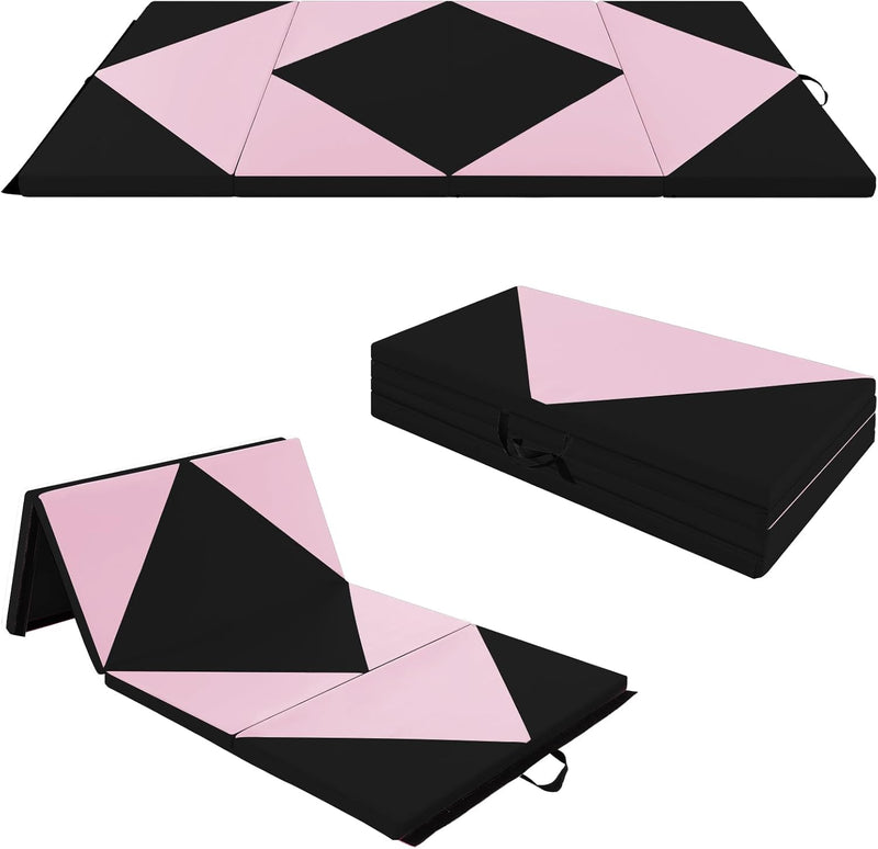 Load image into Gallery viewer, Goplus 8&#39; x 4&#39; x 2&quot; Folding Tumbling Mat with Carry Handles Hook &amp; Loop Fasteners
