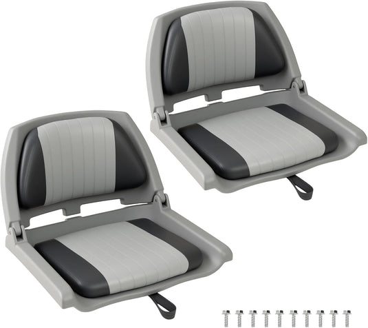 Goplus Molded Low Back Fishing Boat Chairs Marine-Grade PVC Cushion Pad