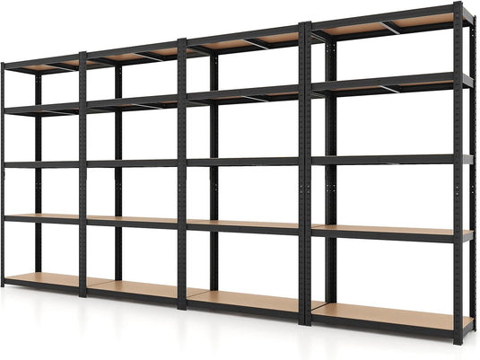 Goplus 4 Pack Heavy-Duty Metal Storage Shelves w/ 2000 lbs Max Load