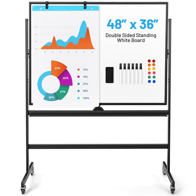 Load image into Gallery viewer, Goplus 48" x 36" Double-Sided Magnetic Dry Erase Board with Flipchart
