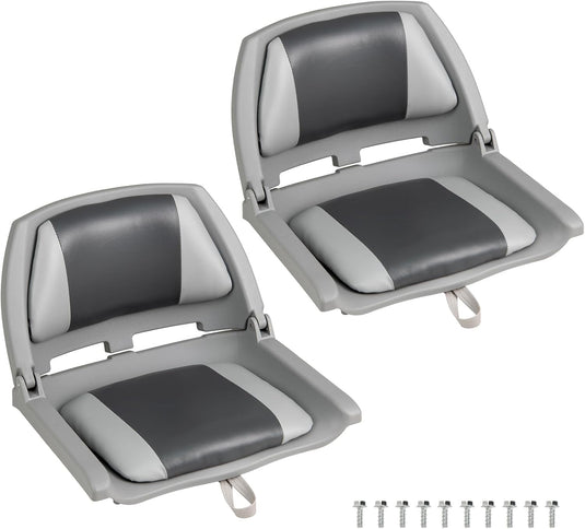 Goplus Molded Low Back Fishing Boat Chairs Marine-Grade PVC Cushion Pad