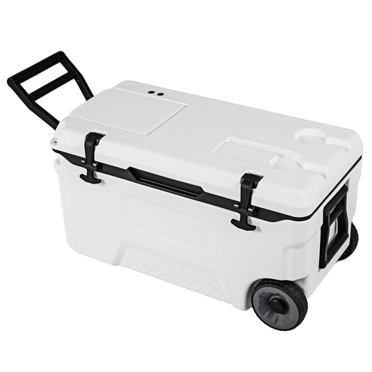 Goplus 53/74 QT Insulated Hard Cooler Portable Rolling Cooler w/Wheels