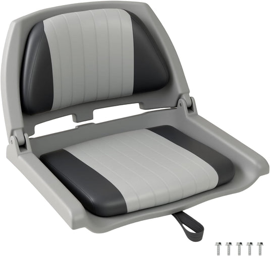 Goplus Molded Low Back Fishing Boat Chairs Marine-Grade PVC Cushion Pad