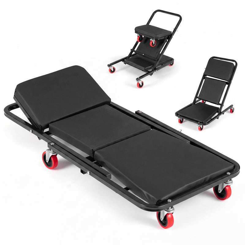 Load image into Gallery viewer, Goplus 41" Foldable Mechanic Creeper | 450 LBS Capacity Padded Z Garage Seat
