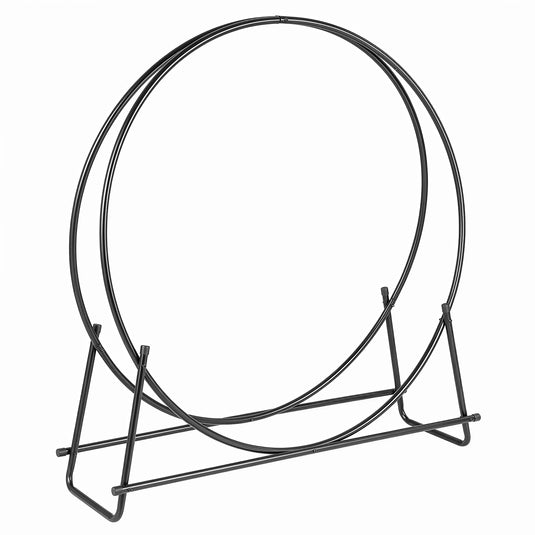 Goplus 45" Round Firewood Rack | Heavy-Duty Metal Log Holder (45 inch)