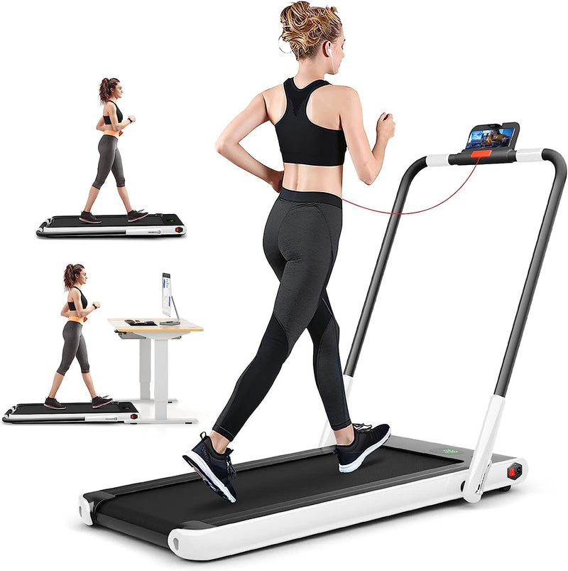 Load image into Gallery viewer, 2 in 1 Folding Treadmill, 2.25HP Under Desk Electric Superfit Treadmill
