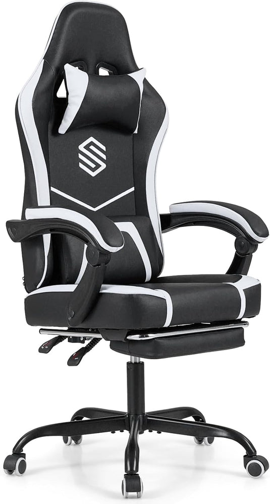 Goplus Ergonomic Computer Chair with Footrest Lumbar Support Linkage Armrests