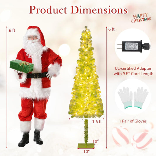 Goplus 5FT / 6FT / 7FT Whimsical Christmas Tree | Bendable Grinchs Xmas Tree