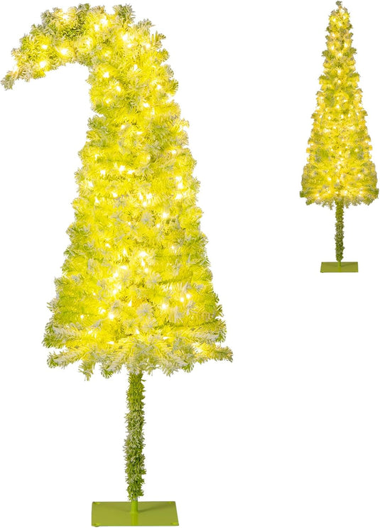 Goplus 5FT / 6FT / 7FT Whimsical Christmas Tree | Bendable Grinchs Xmas Tree