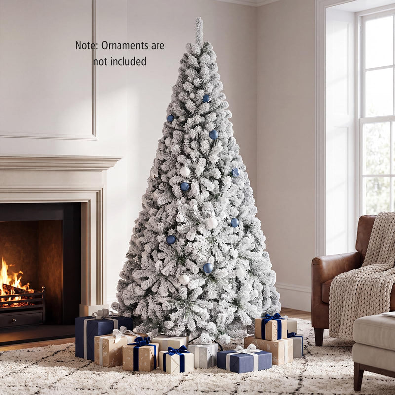 Load image into Gallery viewer, Goplus 6FT/9FT Artificial Christmas Tree Unlit Flocked Xmas Tree with Full Branch Tips &amp; Folding Metal Stand
