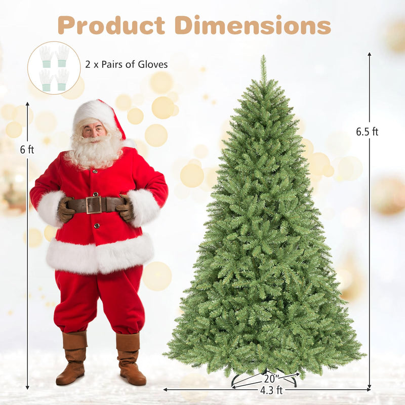 Load image into Gallery viewer, Goplus Artificial Christmas Tree | Unlit Hinged Full Xmas Tree with Folding Metal Stand
