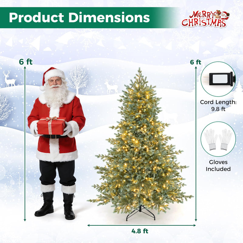 Load image into Gallery viewer, Goplus 5ft/6ft/7ft/8ft Pre-Lit Aspen Christmas Tree Holiday Decoration Tree for Home
